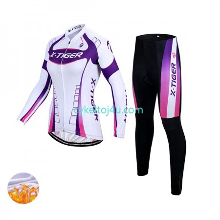 X-Tiger Cykeltrøje Langærmet + Cykelbukser Viter Thermal Fleece Dame N002